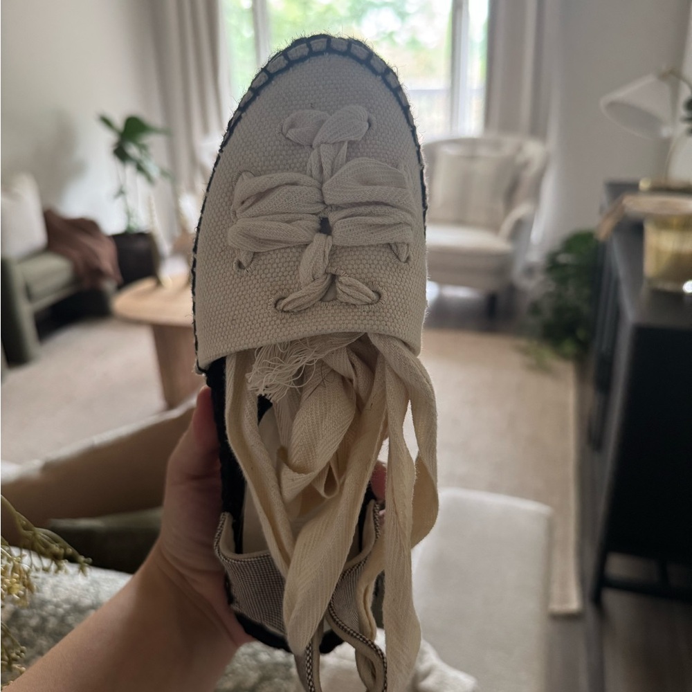 Tory Burch Cream Espadrille Flats